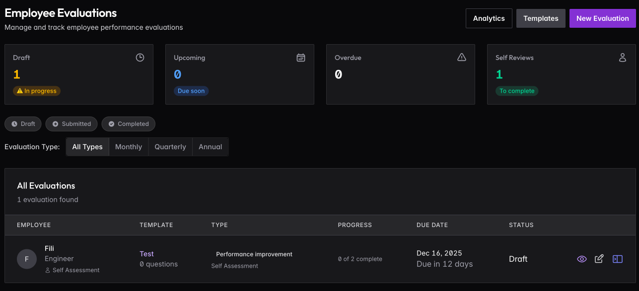 Evaluation Templates
